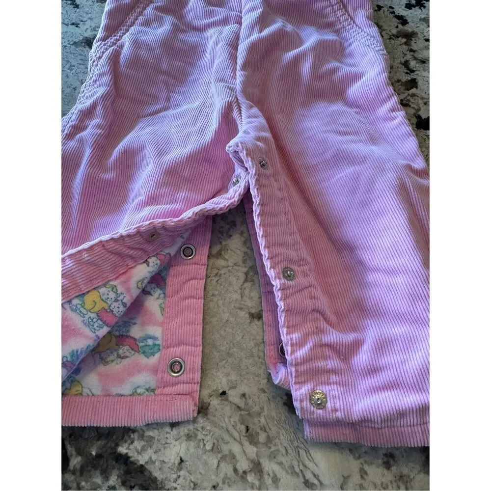 Oshkosh B’gosh Vintage Pink Corduroy Overalls Vestbak Cotton Blend 12 Months